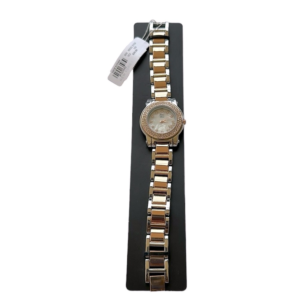 New York & Co. Clear Rhinestones Silver & Gold Tone Watch Floating Rhinestones